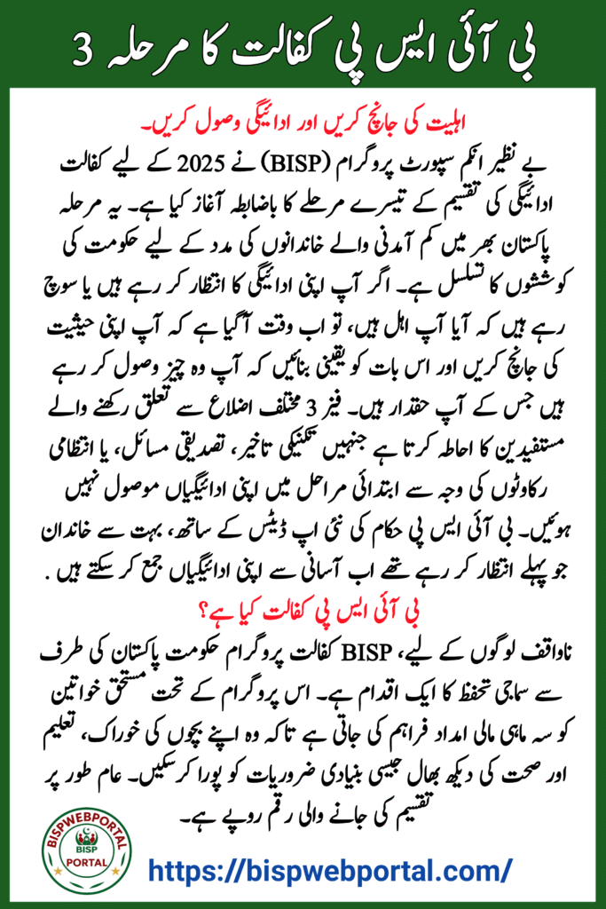 BISP Kafaalat Phase 3 Begins