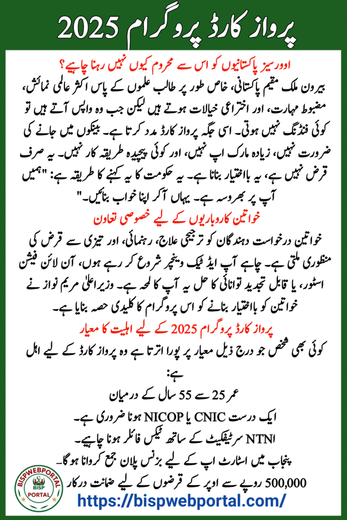 Parwaz Card Program 2025