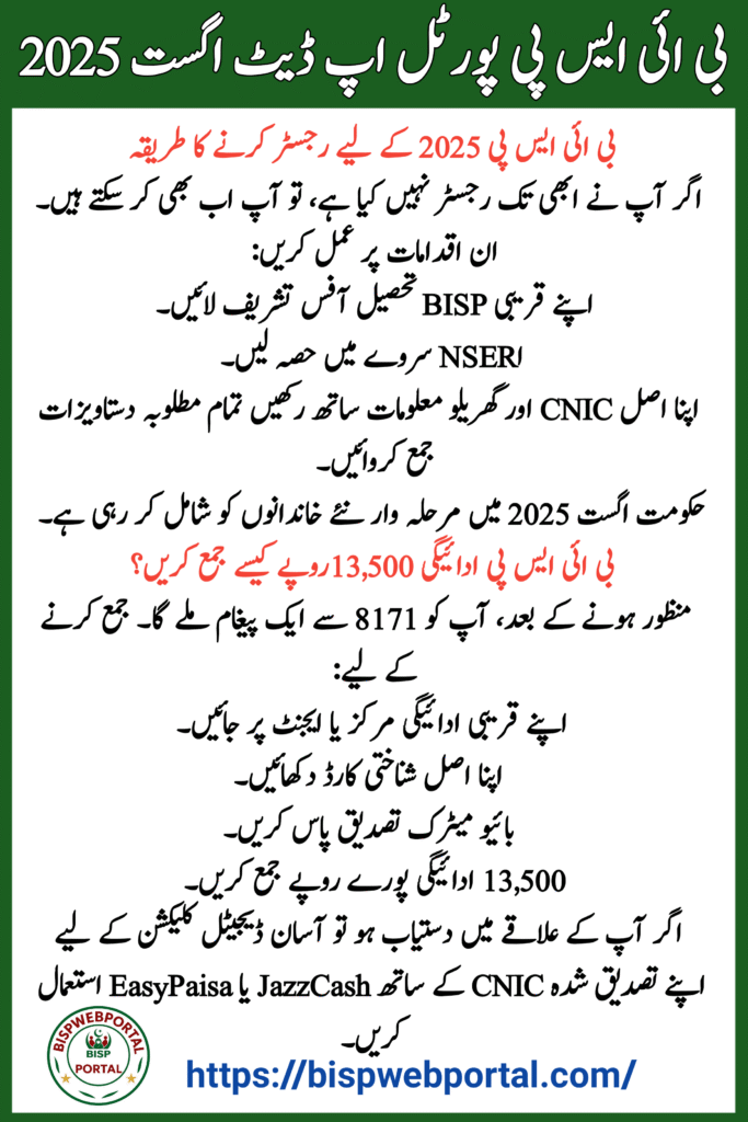 BISP 8171 Portal Update August 2025