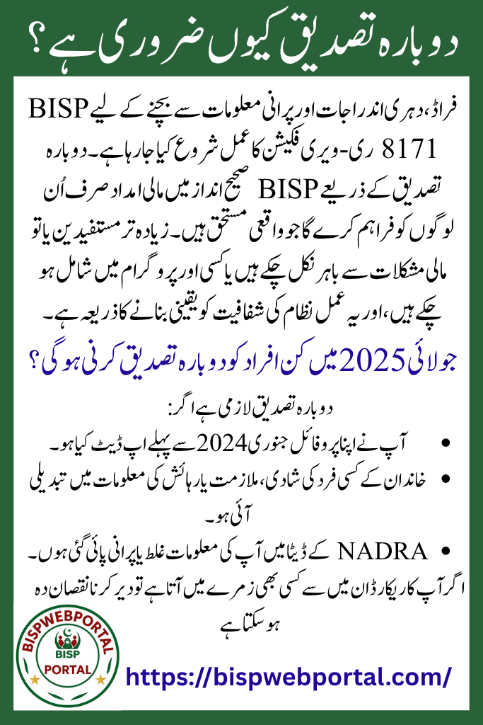 BISP 8171 Re-verification Process Begins