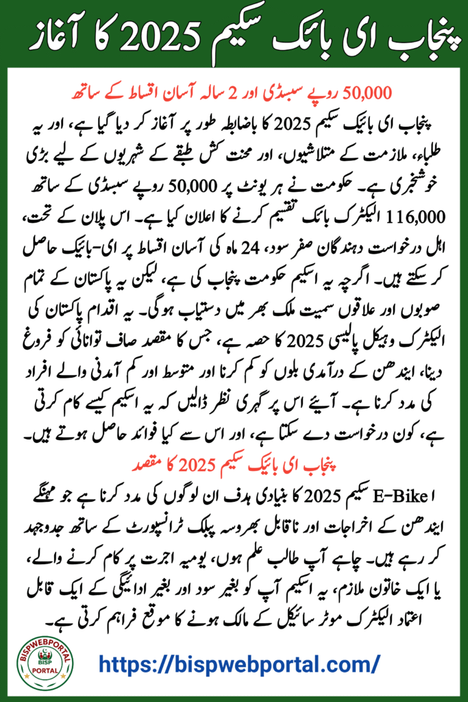 Punjab E-Bike Scheme 2025