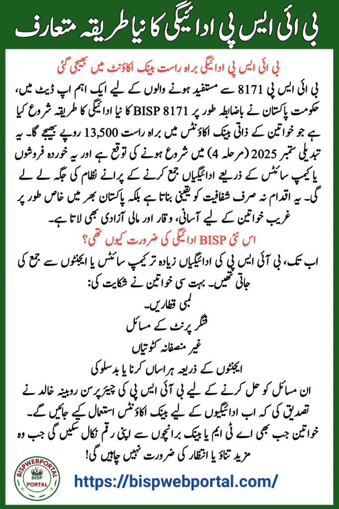 BISP 8171 New Payment Method