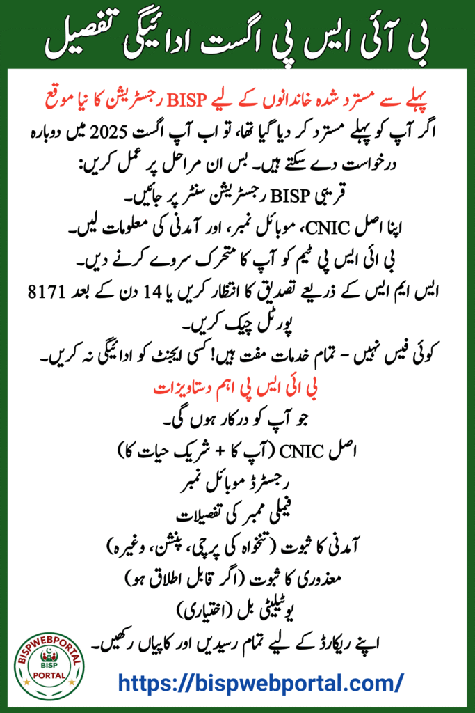 BISP Document Verification August 2025