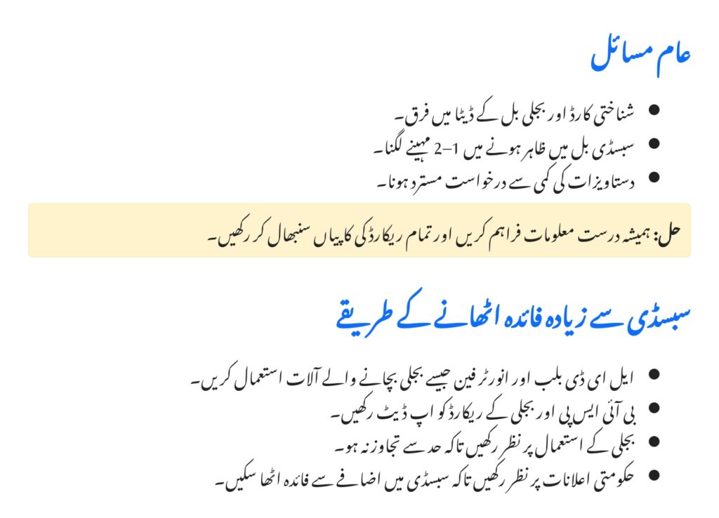 BISP Electricity Subsidy on Bills