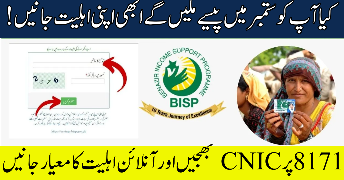 Check BISP 8171 Eligibility Online with CNIC